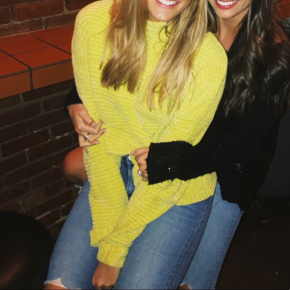 Lime green knit sweater